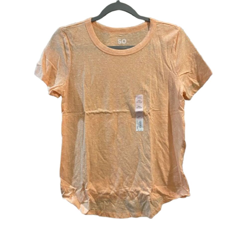Women's Medium T-shirt SO Crew Neck Short Sleeve Peach
